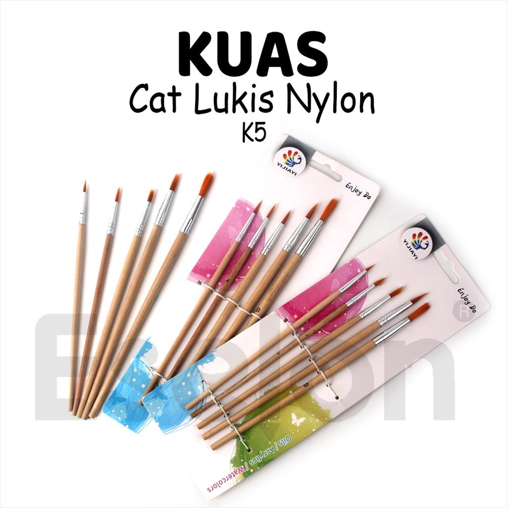 Jual Kuas Lukis Cat Air Set K Nil Pack Kuas Cat Air Arcylic Shopee Indonesia