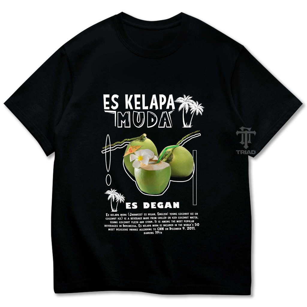 Jual A176 Kaos Indonesia Local Food Series Degan Kelapa Muda Tshirt Culture Baju Distro