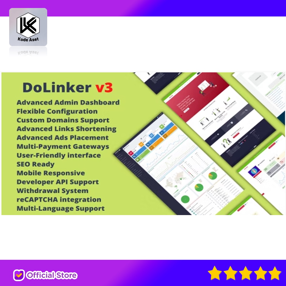 Jual SOURCE CODE APLIKASI DOLINKER ULTIMATE URL SHORTENER PLATFORM