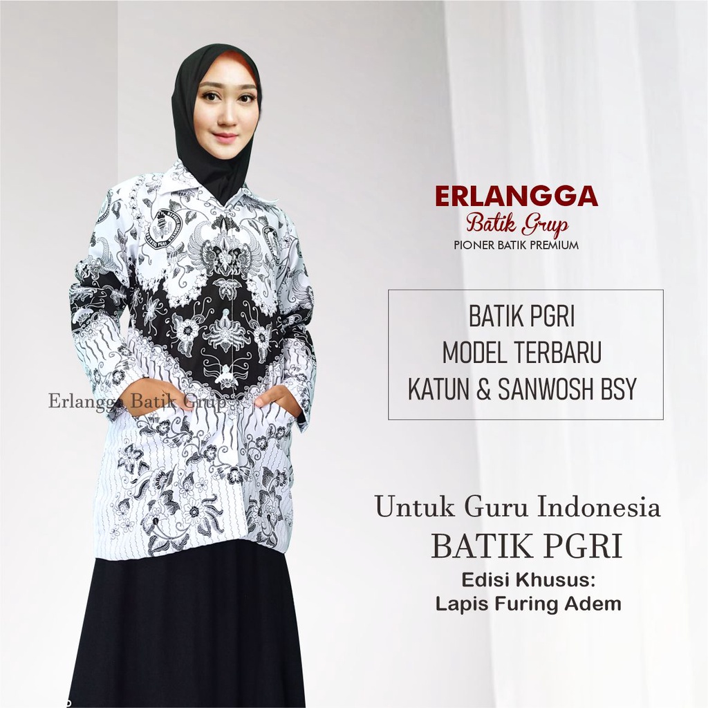 Jual TREND BATIK MASA KINI DESAIN BARU HARGA MURAH /Batik PGRI Wanita ...