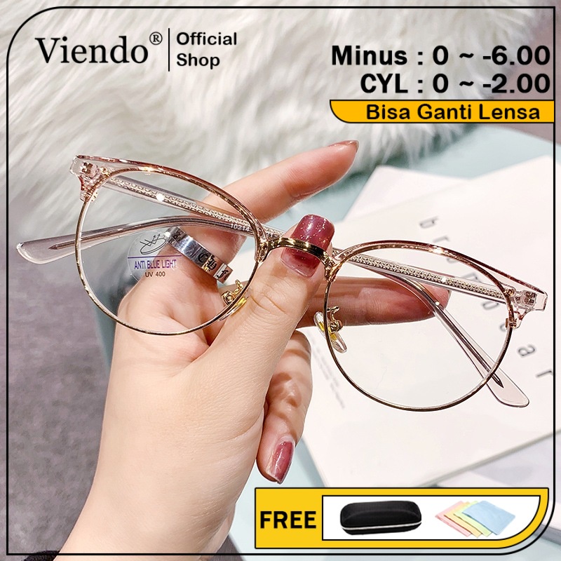 Jual Viendo Kacamata Minus Photocromic Anti Radiasi Blueray Wanita Pria Cowok Fashion Oval Frame