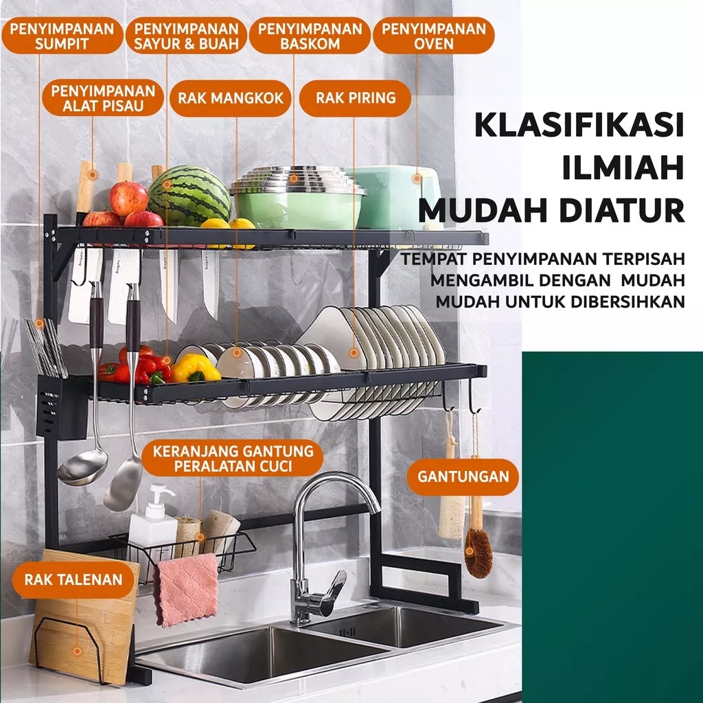 Jual Rak Piring Wastafel Stainless Steel-Rak Cuci Piring-Rak Serbaa ...