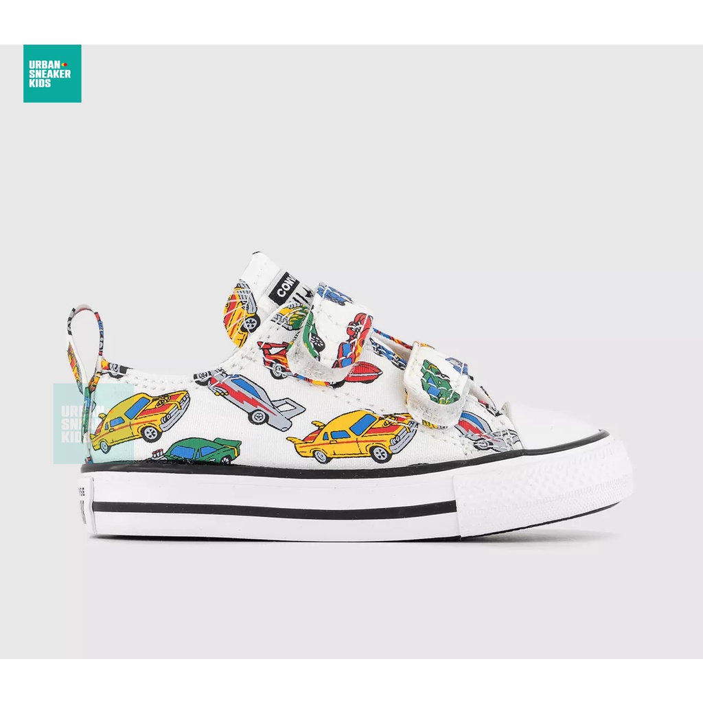 Sepatu Anak Converse All Star 2vlace Trainers Easy-On Cars White Urban  Sneaker Kids
