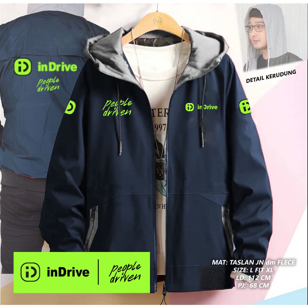 Jual JAKET DRIVER INDRIVE TERBARU 2024 /JAKET PARASUT DRIVER PRIA DAN