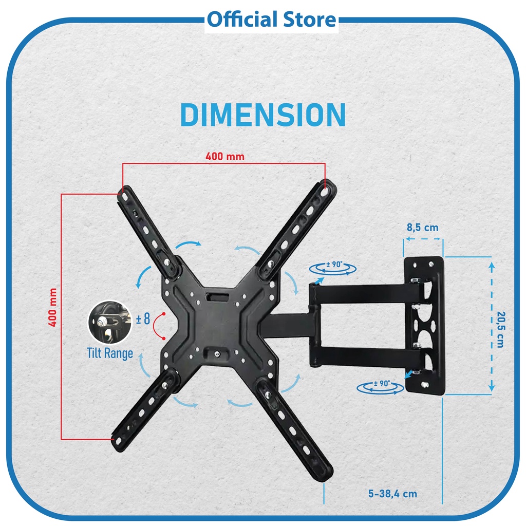 Jual Bracket Braket TV LC LED Wall Mount 14