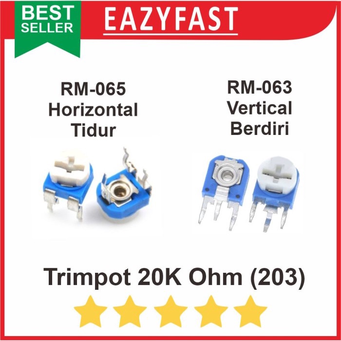 Jual Trimpot 203 R20K R 20 K Ohm Potensio Variable Resistor VR Trimmer ...
