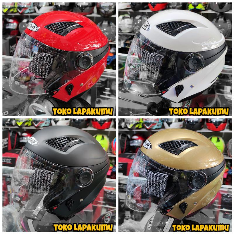 Jual Zeus Helmet Halface doble visor 610 _ helm zeus half face Shopee Indonesia