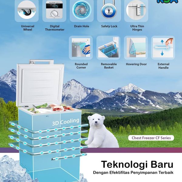 Jual CHEST FREEZER RSA CF-110 GARANSI RESMI - 100L | Shopee Indonesia