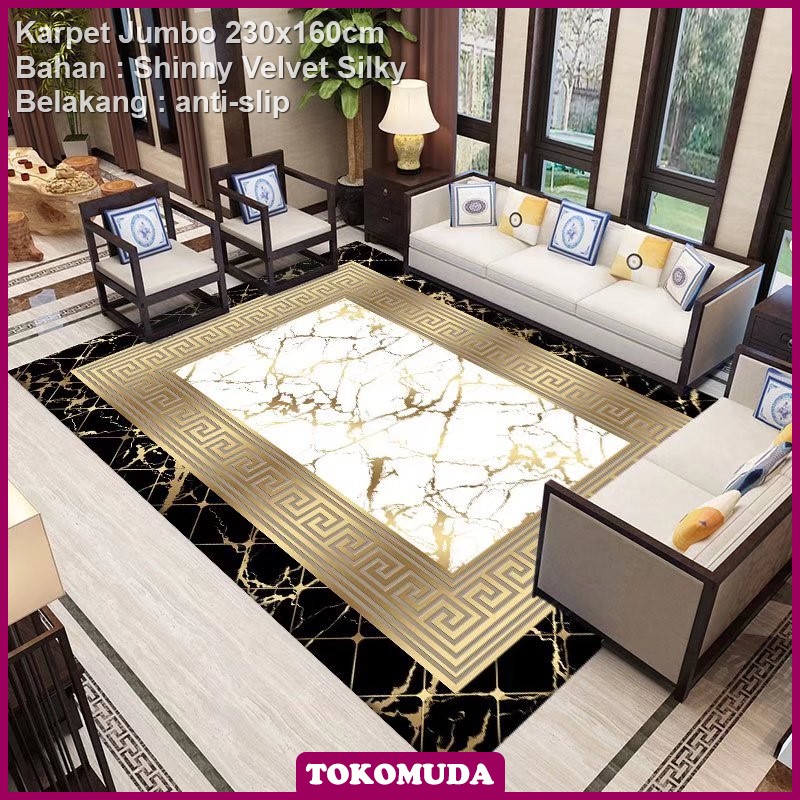 Jual TOKOMUDA COD Karpet ruang tamu polyster silk 160X230 karpet kamar