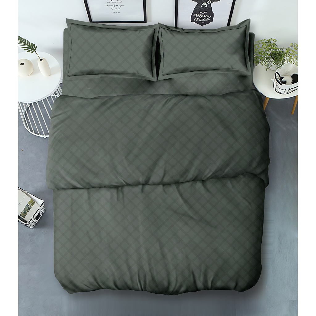 Jual Aloha Bed Cover Set King 180x200 Tinggi 20 Fitted Emboss Grey