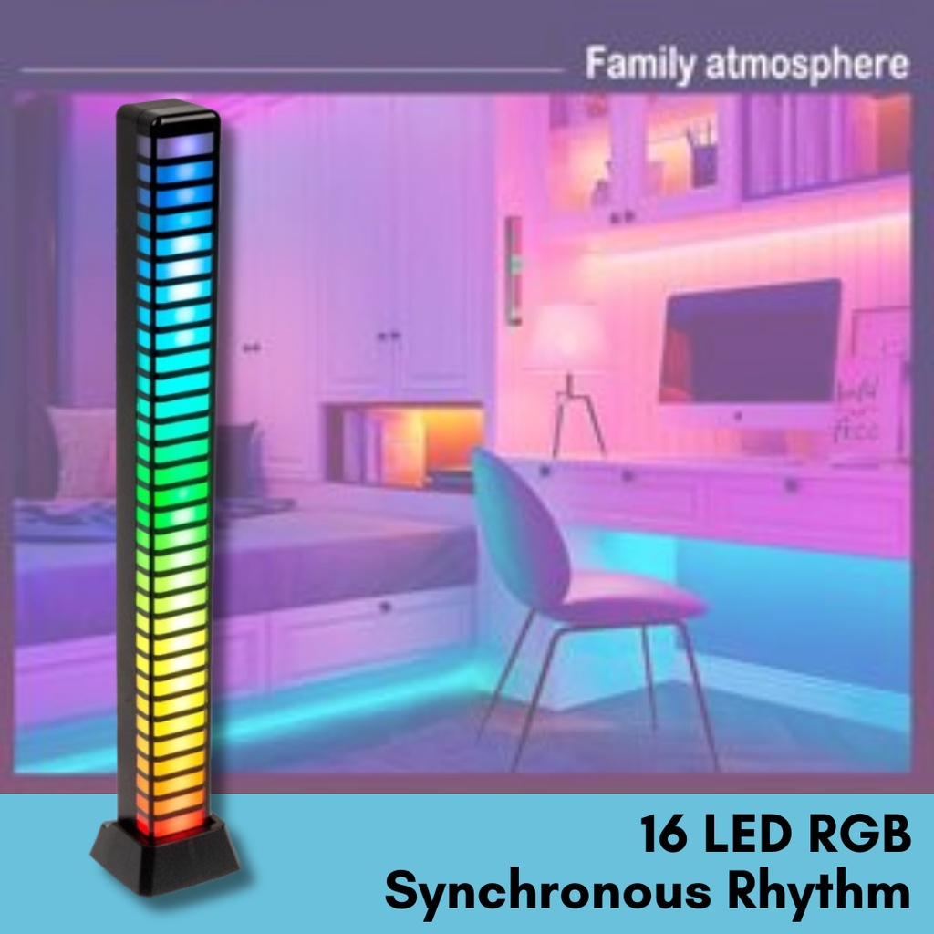 Jual [ COD ] VKTECH Lampu LED RGB Bar Strip Sound Rhythm 3D USB Type C ...