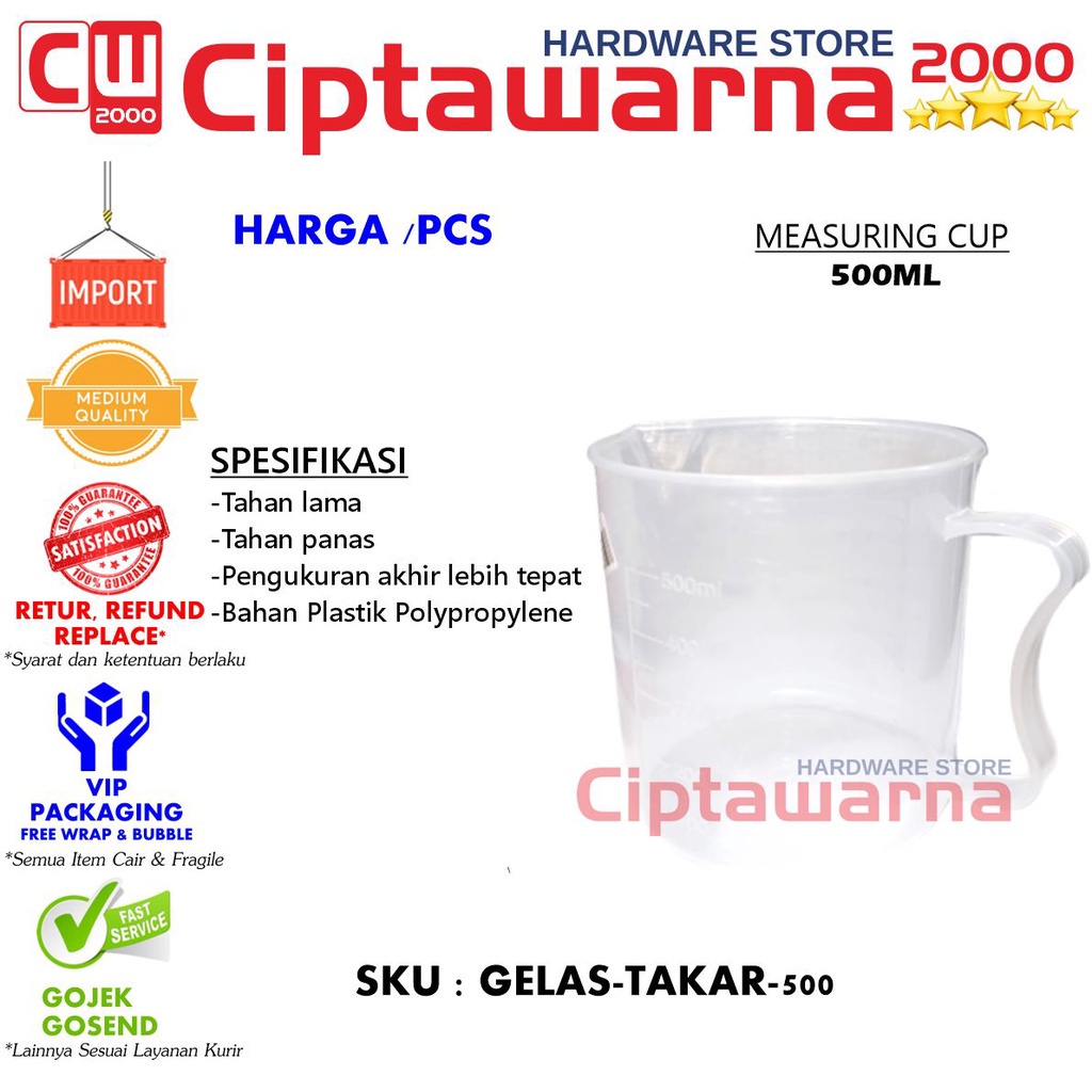 Jual Gelas Takar Ukur Plastik 500ml Takaran Kue Cake Puding Dapur Masak Cwns Shopee Indonesia 0920