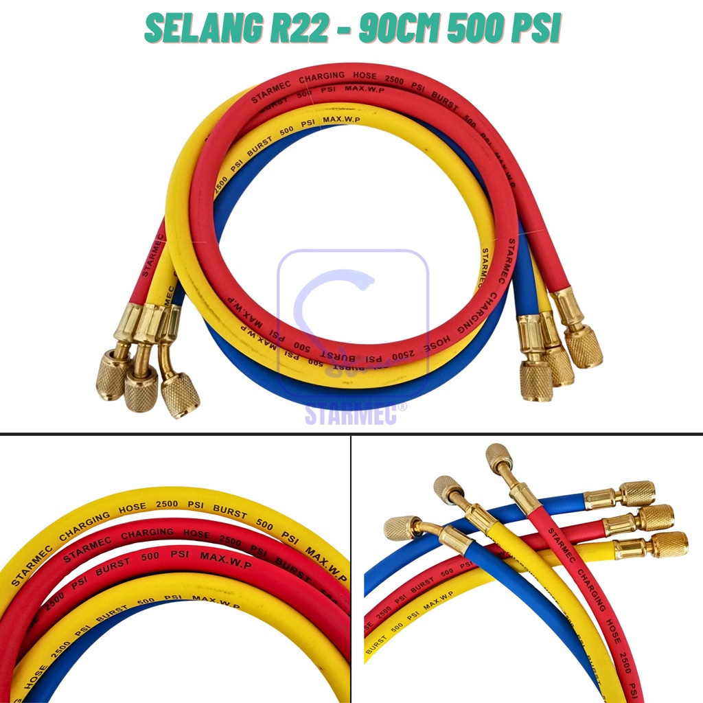 Jual Manifold AC R22 R410 R32 + Selang R22/R32 Starmec (Knob Besi ...
