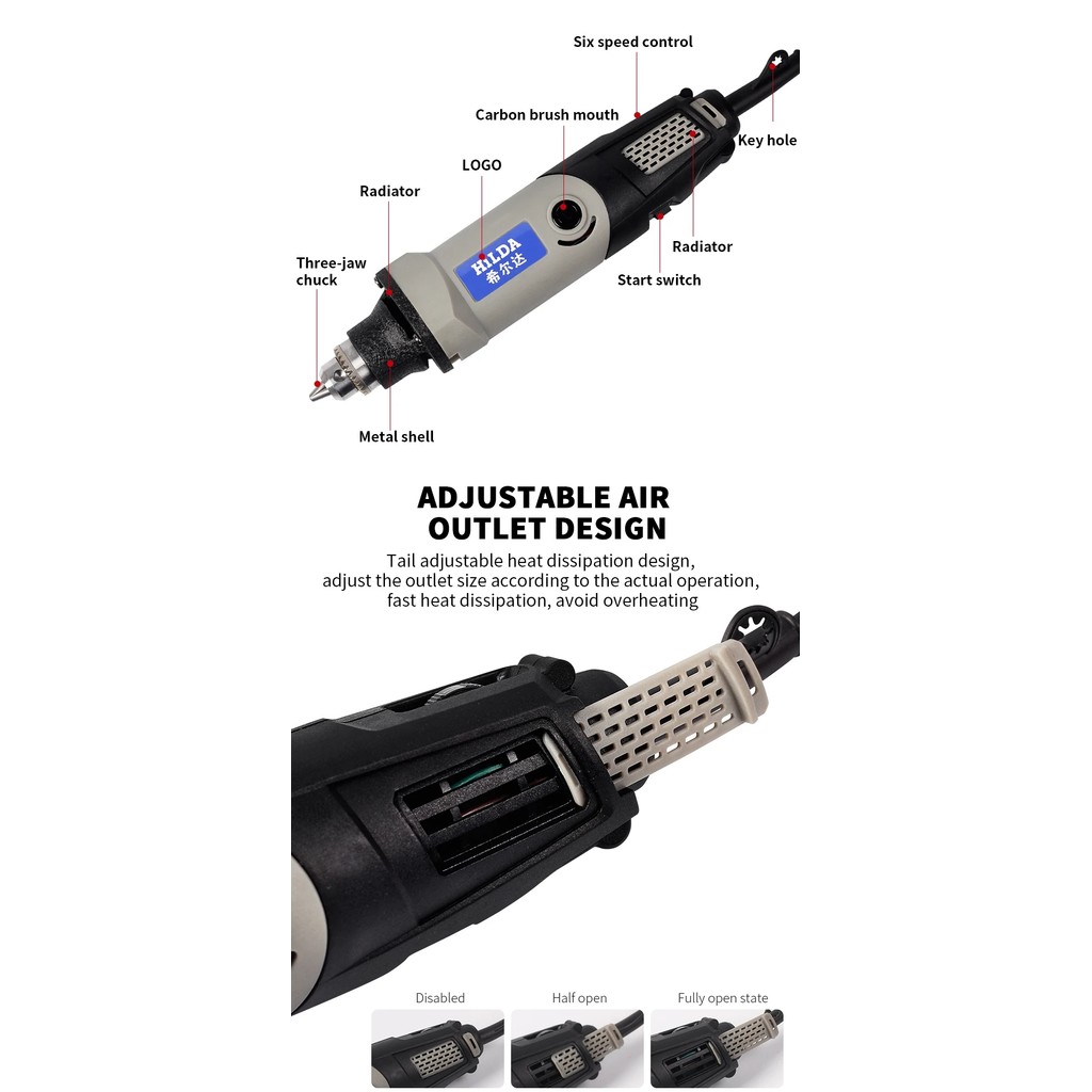 Jual HILDA Electric Drill Rotary Tool Electric Tools Variable Speed ...