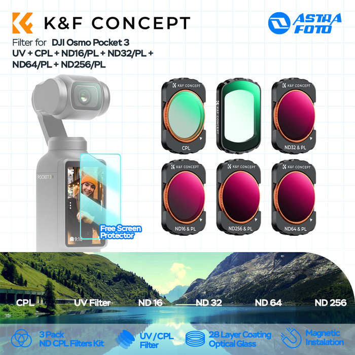 Magnetisches Filter-Set Für DJI OSMO Pocket 3 – CPL, ND16, ND64, ND256 (4-teilig)
