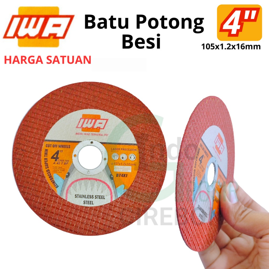 Jual IWA Batu Gerinda Potong Besi 4 Inch Mata Cutting Wheel 4