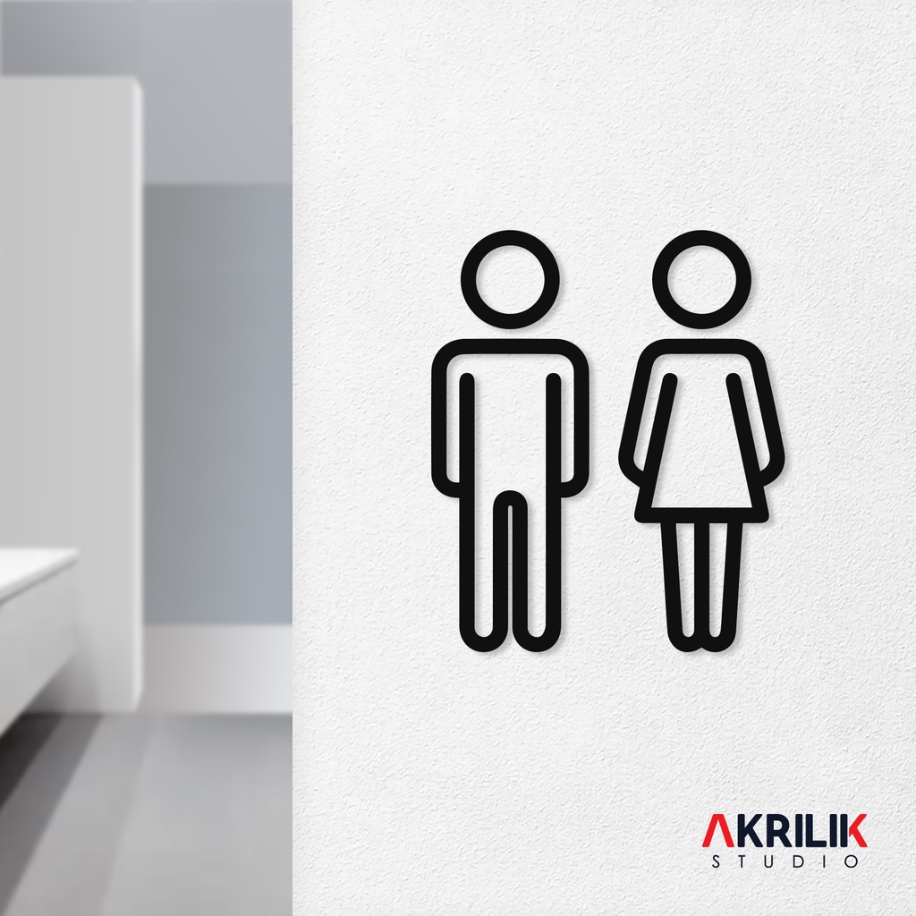 Jual Sign Toilet Akrilik Signage Timbul Restroom Icon Label Women Men