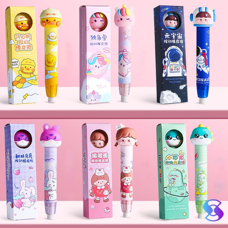 Jual Penghapus Pensil Mekanik Karakter Mechanical Eraser Lucu Hapusan