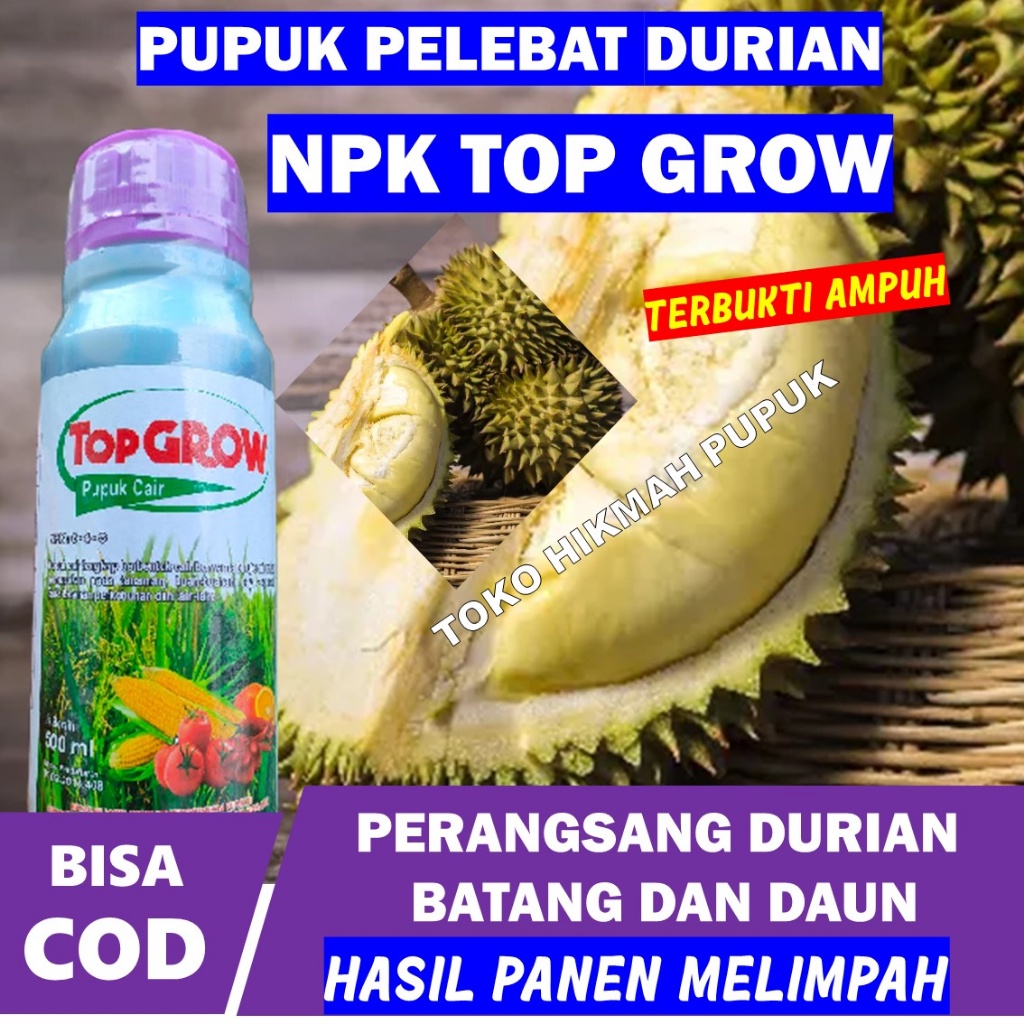 Jual Pupuk Npk Perbanyak Durian Top Grow Ml Panen Durian Lebih Berbobot Dan Besar