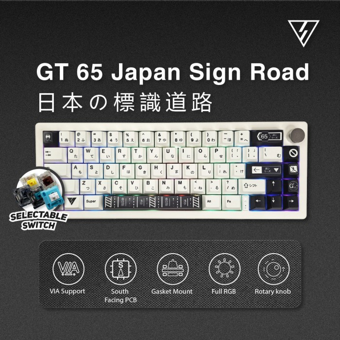 Jual Vortexseries GT65 Japan Sign Road GT-65 Mechanical Gaming Keyboard ...