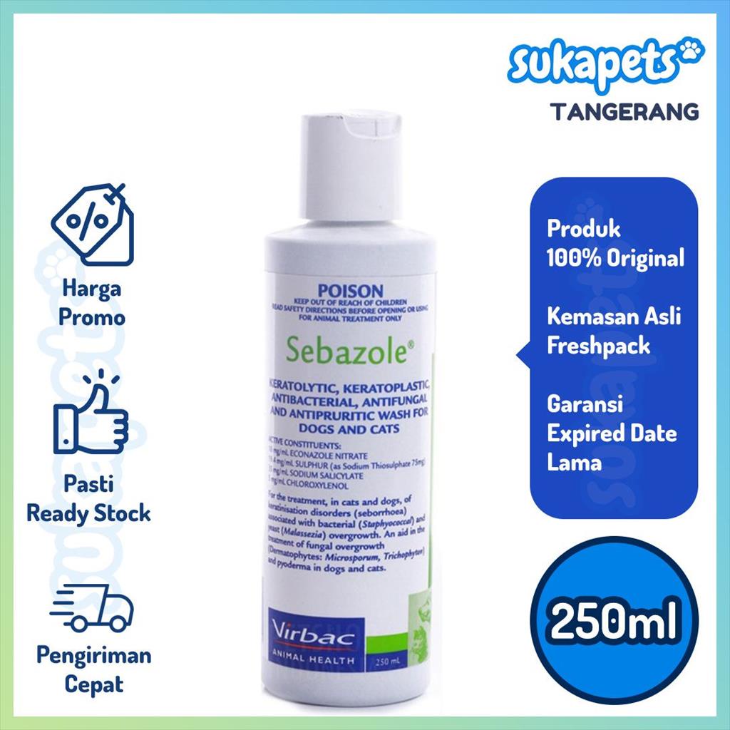 Jual Virbac Sebazole Shampoo Untuk Kucing & Anjing Sachet 250ml ...