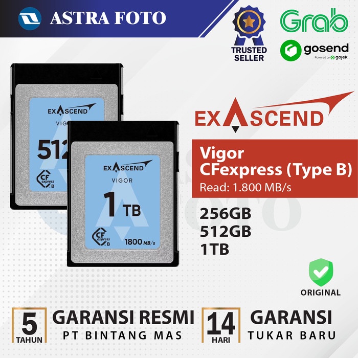 Jual Memory Card Exascend Vigor CFexpress Type B Up To 1,800 MB/s Read ...