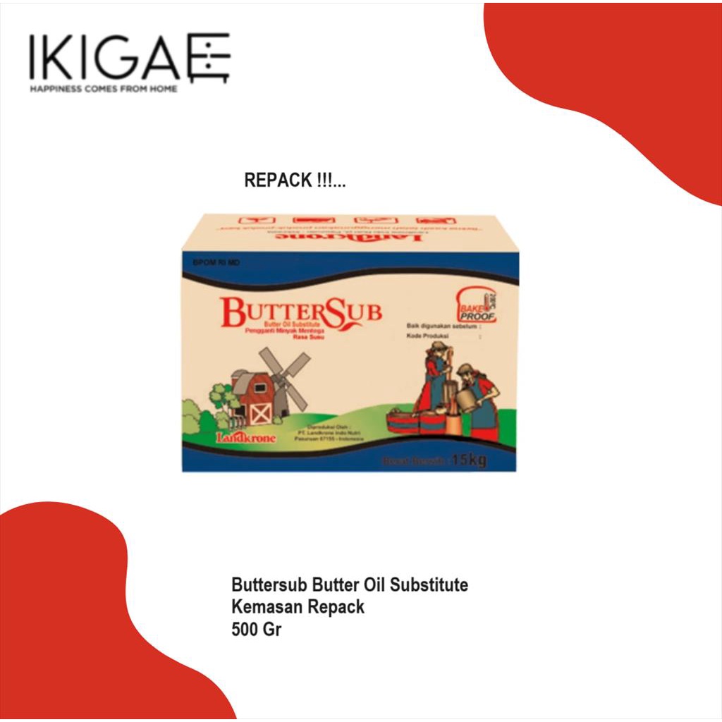 Jual BUTTERSUB MILKY / BUTTER OIL SUBSTITUTE KEMASAN REPACK 500 GR ...