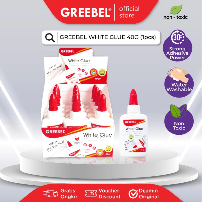 Jual GREEBEL White Glue 40 GR / Lem Putih Greebel 40gr / Lem Kertas ...