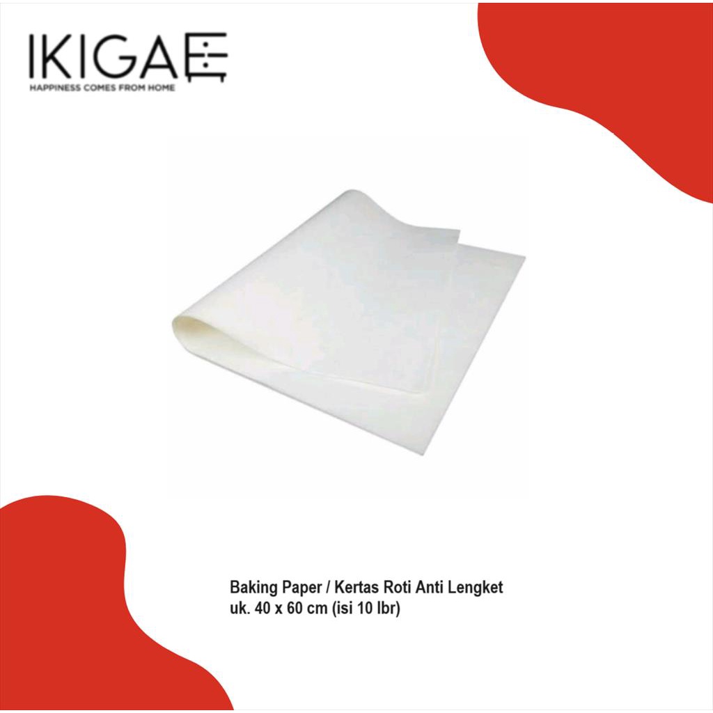 Jual BAKING PAPER SHEET / KERTAS ROTI ANTI LENGKET 40X60CM (ISI 10 LBR ...