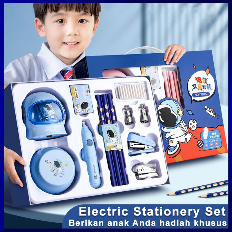 Jual Electric Stationery Set Alat Tulis Elektrik Rautan Penghapus