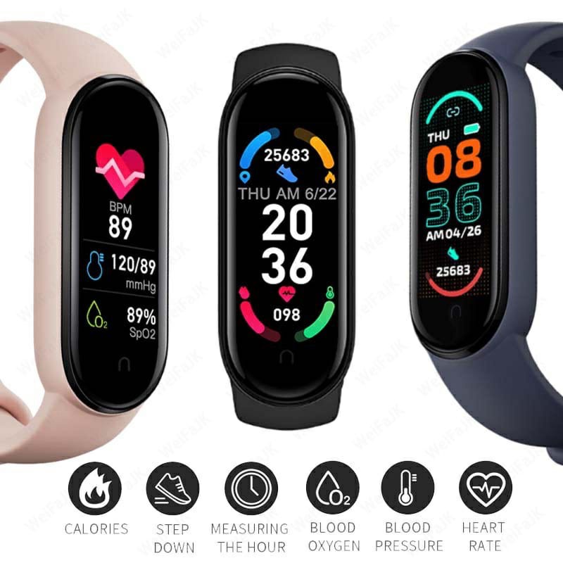 Jual Smartwatch M6 Smart Band Smart Bracelet M6 New Model 2022 Color Display With Monitor Detak