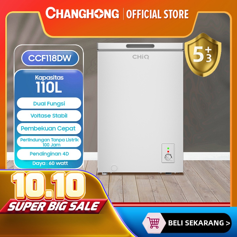 Jual CHiQ Chest freezer ccf 118dw Kapasitas 110 Liter (Fast Freezing