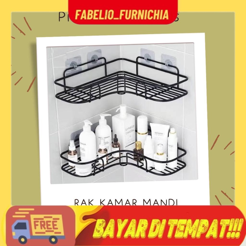 Jual Rak Sudut Kamar Mandi Tempel Dinding Keramik Rak Dapur Besi