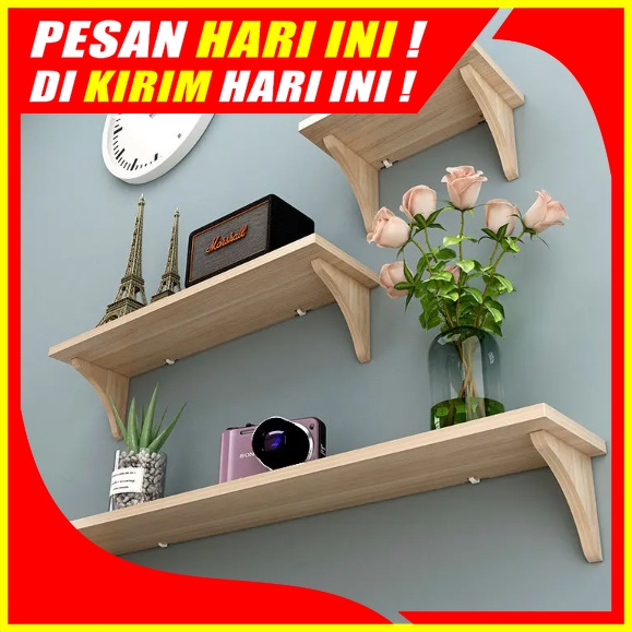 Jual (H101) Rak Kayu Dinding Tempel Rak Gantung Kayu Jati Dinding Rak ...