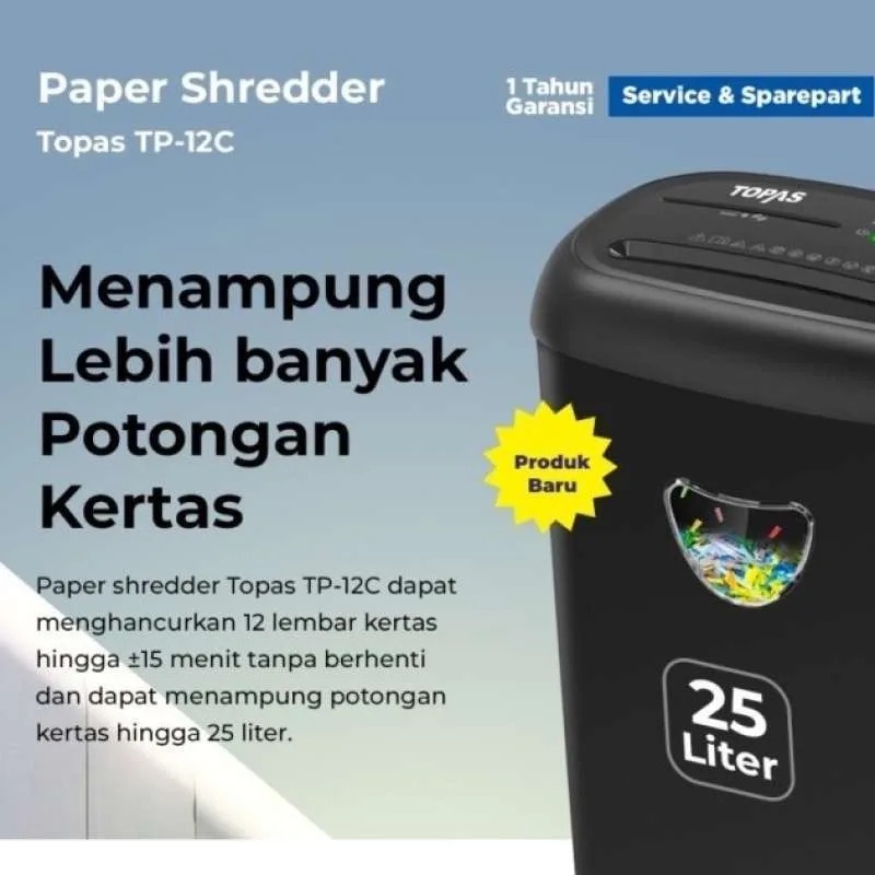 Jual Mesin Penghancur Kertas Topas TP-12C Paper shredder | Shopee Indonesia