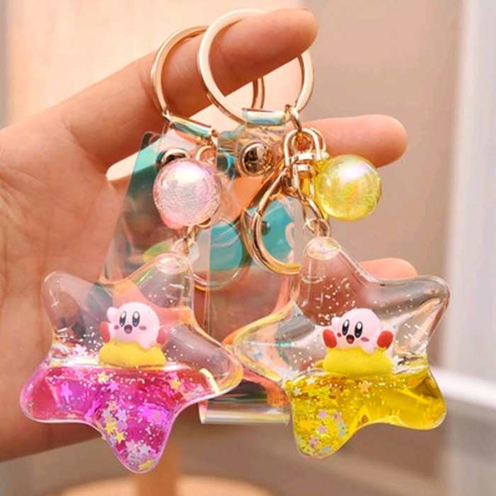 Jual JS96 Cute Kirby Star Shaker Keychain / Gantungan Kunci Tas Kirby ...