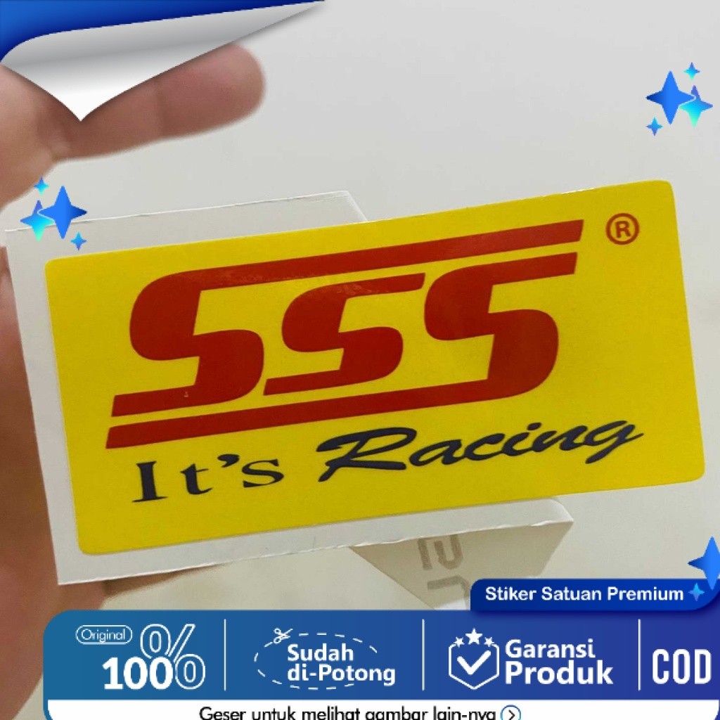 Jual Stiker SSS Racing Laminasi Glossy Tahan Air 7 cm Sticker Motor ...