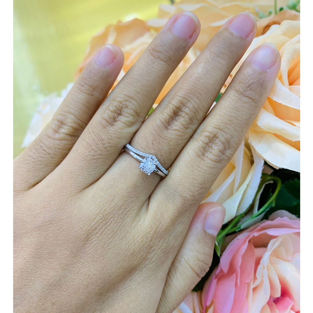 Jual Cincin Berlian DoubleRing IMLR1410587 Swan Jewellery | Shopee ...