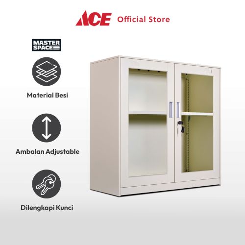 Jual Ace Masterspace Kabinet Kantor Metal Pintu Kaca Krem Lemari Kabinet Office Cabinet