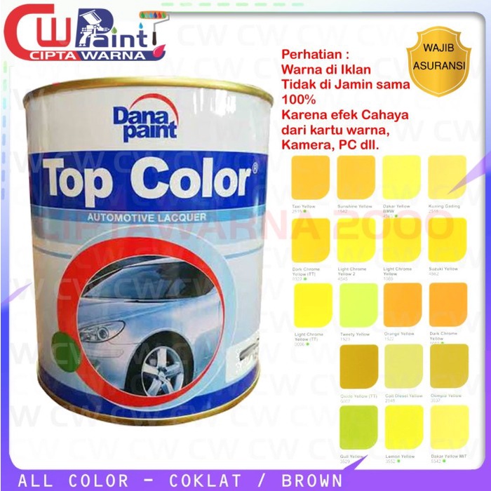 Jual Cat NC Duco Top Color Kuning Yellow Danapaint Warna 1 Kg | Shopee ...