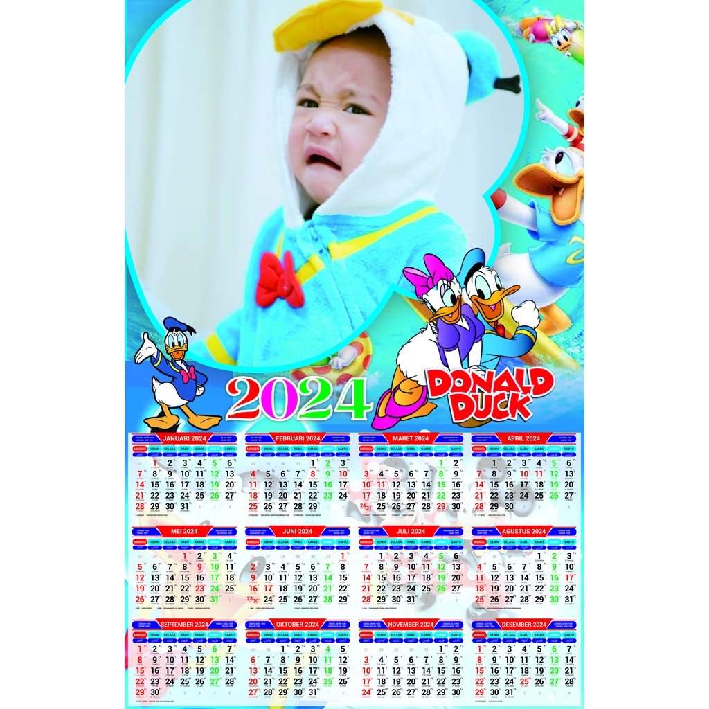 Jual Kalender Foto Custom 2024 Lengkap Masehi Hijriyah Jawa Satu Foto Sendiri Idol Tanpa Kaleng 6759