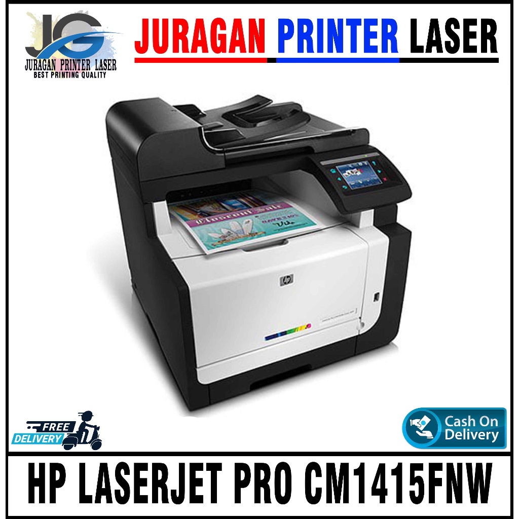 Jual printer HP LaserJet Pro CM1415fnw Color Multifunction Printer
