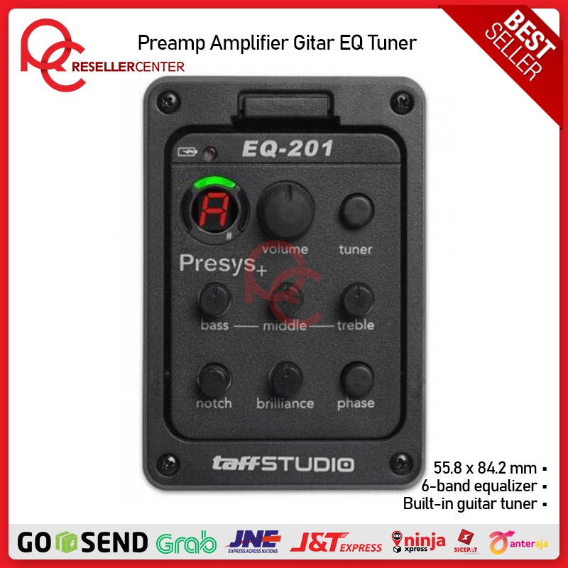 Jual MEWWQS [PREAMP EQ201] Preamp Amplifier Gitar EQ Tuner 6Band