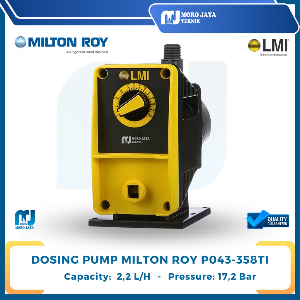 Jual Dosing Pump 2,2 Lph LMI Milton Roy P043-358TI Metering Chemical ...