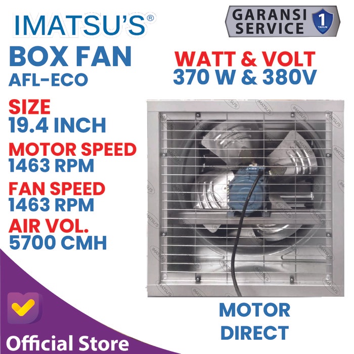 Jual Blower Exhaust/Box Fan/Kandang Ayam 20 Inch 380V 3 Phase Motor