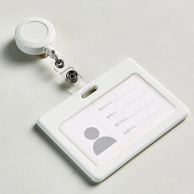 Jual 1 Set Retractable Ski Pass ID Card Badge Holder Name Tag Card ...