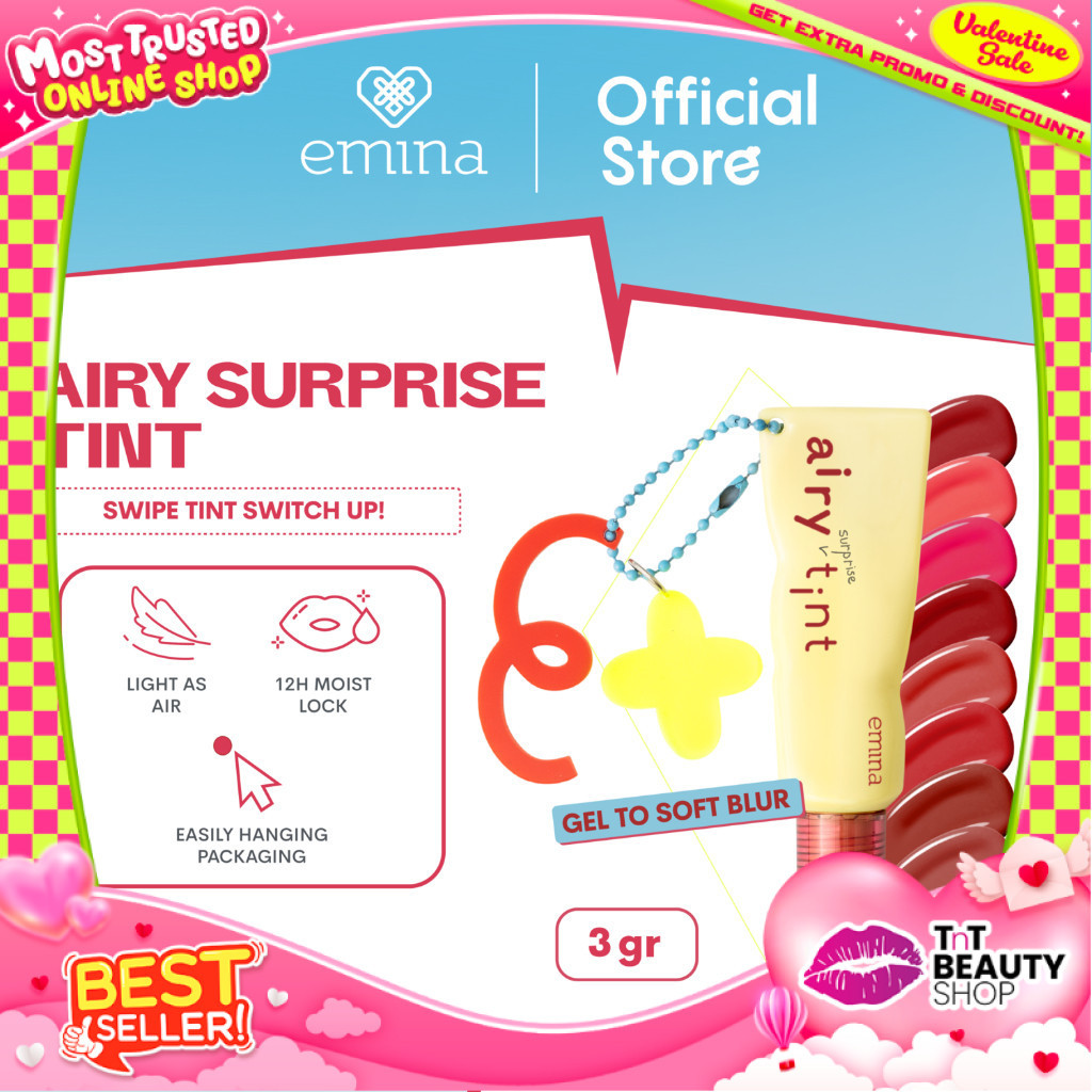 Jual [Get Gift] Emina Airy Surprise Tint 3 g + Keychain - Lip Tint ...