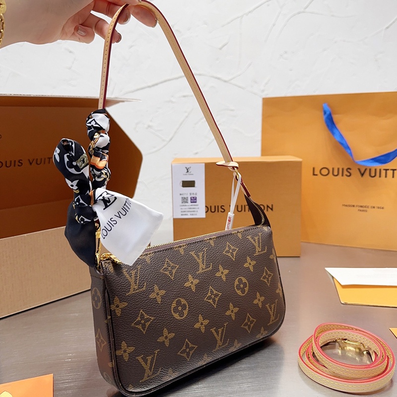 New original lv Louis Vuitton with Box Classic Accessory Bag for Women s Fashionable Temperament and Vintage Mahjong Bag