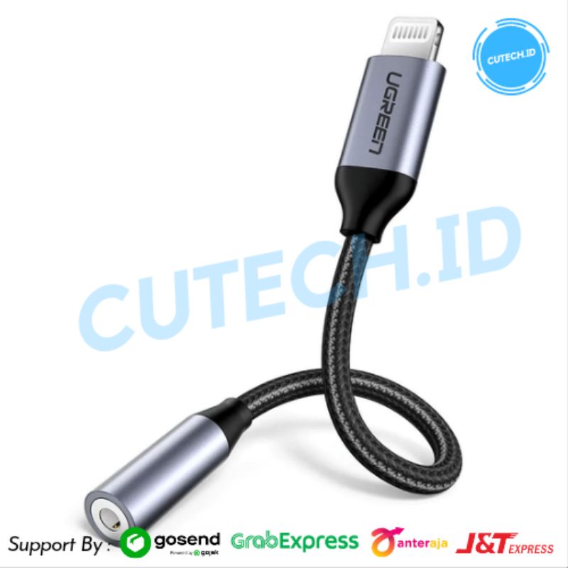 Adaptateur Lightning Jack 3.5mm UGREEN MFi Certifié - Compatible IPhone IPad - Gris