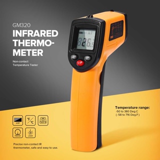 Blue Digital Infrared Thermometer Laser Industrial Temperature Gun  Non-contact With Backlight -50-380cnot For Humansbattery Not Included